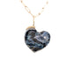 pietersite gold and diamond heart charm