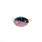 Pietersite, Pink Opal and Diamonds Equinox Intarsia Gold Ring 