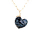 pietersite gold and diamond heart charm