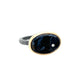 Pietersite and Diamond Elliptical Orbit Gold Ring