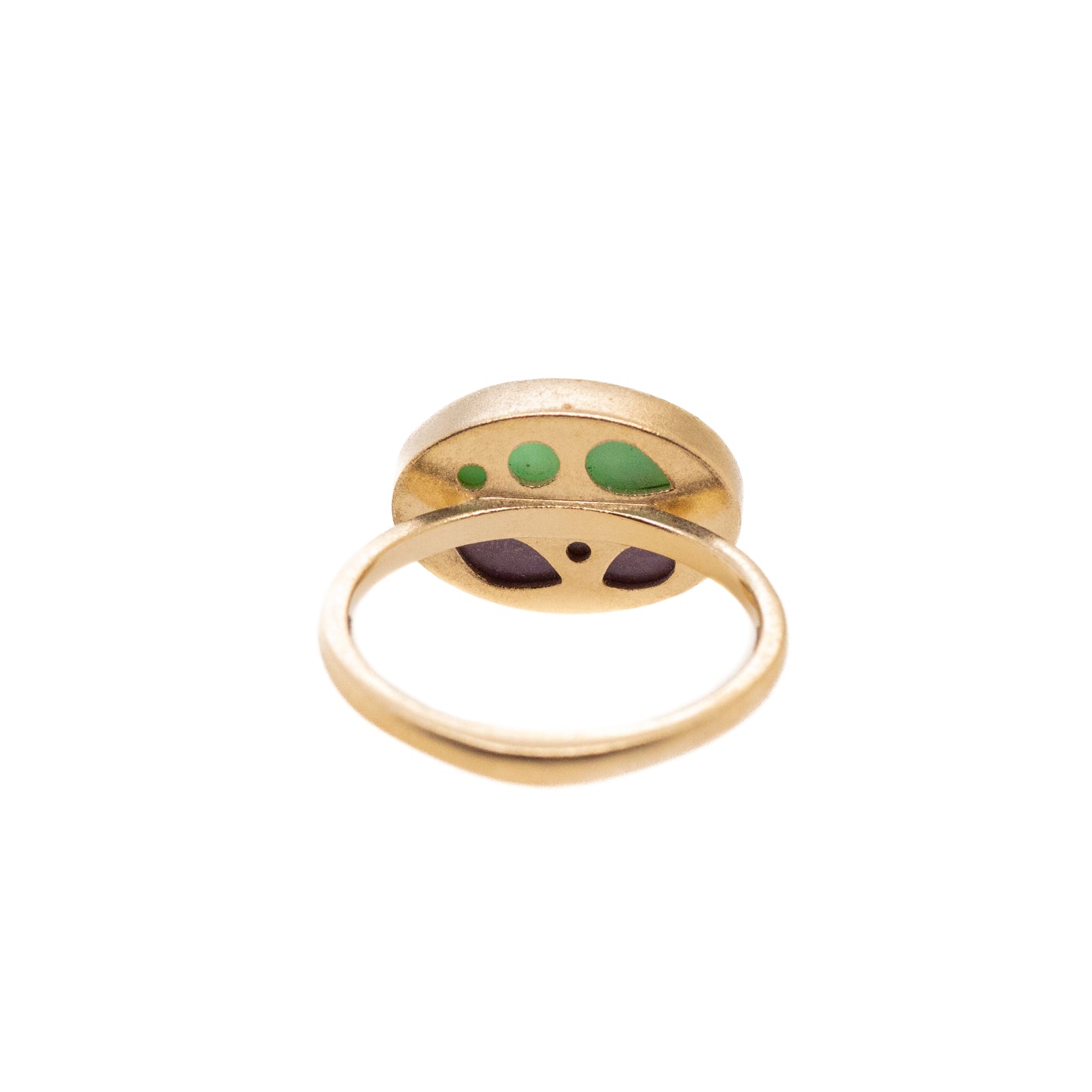 Purple Jade, Amazonite, and Diamonds Equinox Intarsia Gold Ring