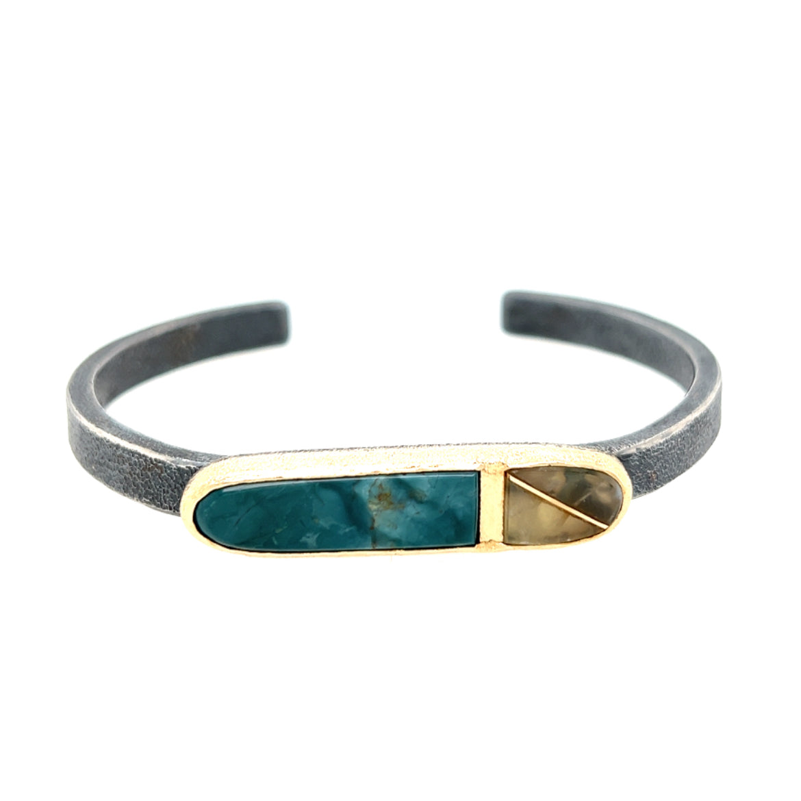 Skaggs Jasper and Prehnite Gold Inlay Kintsugi Bracelet