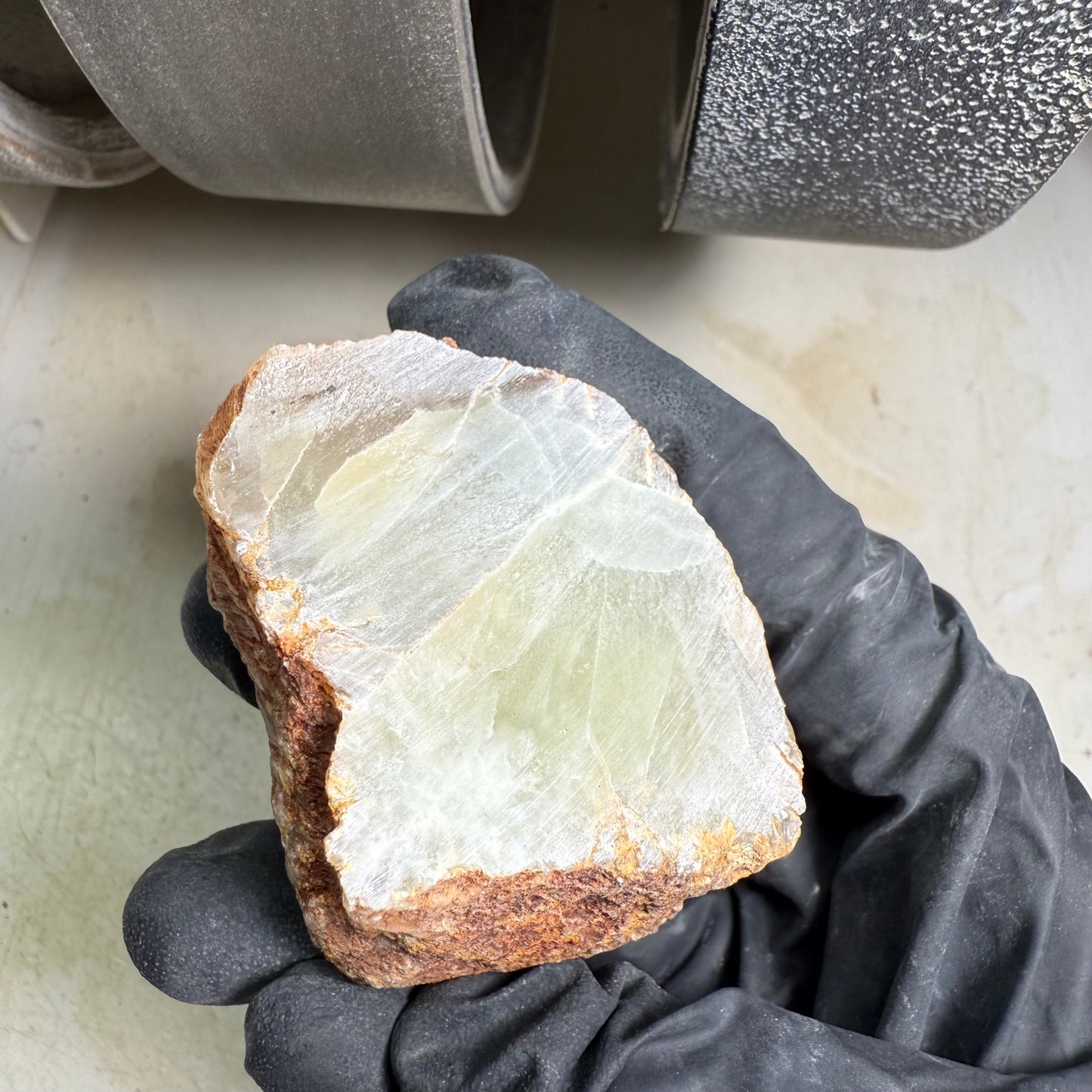 Prehnite Gold Kintsugi Heart Charm