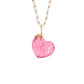 Pink Tourmaline and Diamonds Gold Heart Charm