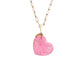 Pink Tourmaline and Diamond Gold Heart Pendant