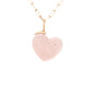 rose quartz gold and diamond heart charm