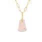 rose quartz diamond gold pebble charm