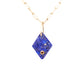 rough surface lapis and citrine gold mini diamond charm