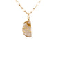 rutilated quartz gold and diamond moon charm