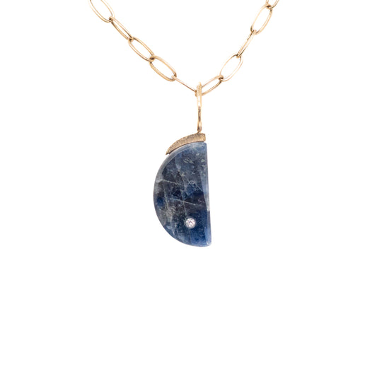 sapphire gold diamond moon charm