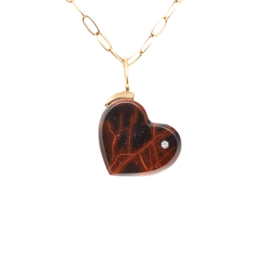 spider man jasper gold diamond heart charm