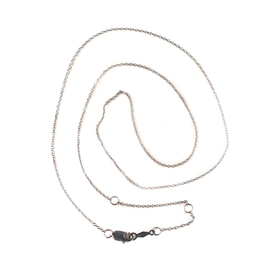 Sterling Silver With Patina Adjustable Cable Chain