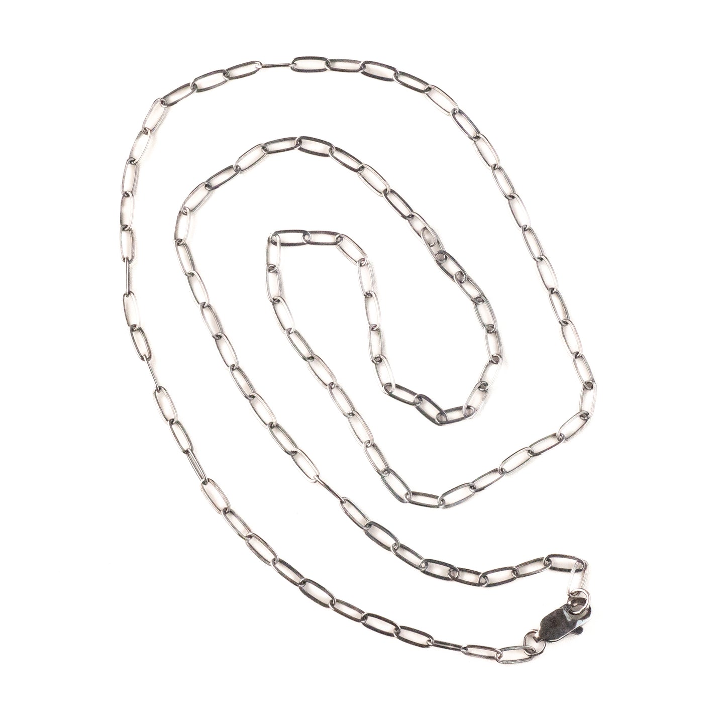 Sterling Silver Paperclip Chain with Patina