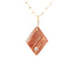sunstone and diamond gold diamond charm