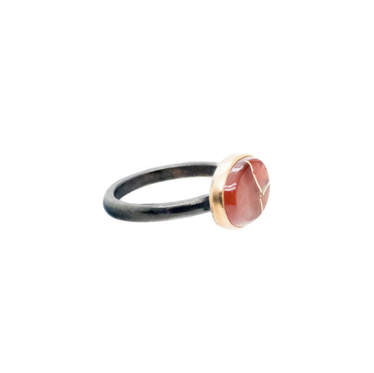Sunstone Elliptical Orbit Gold Kintsugi Ring