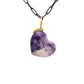 Purple Tiffany Stone and Diamond Gold Heart Pendant