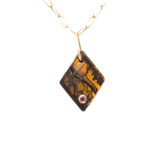 tiger iron gold diamond charm