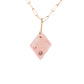 Pink tourmaline and diamond gold diamond charm