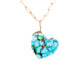 turquoise and diamond gold heart charm