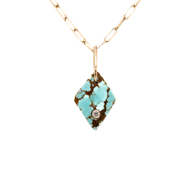 Turquoise and Diamond Gold Diamond Mini Charm