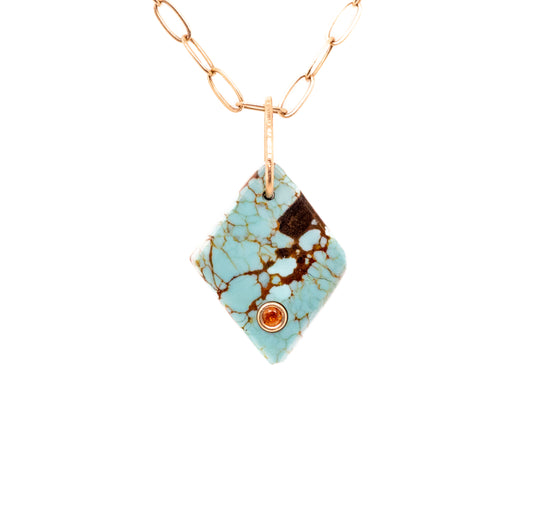 turquoise gold diamond charm