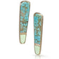 Turquoise and Lemon Chrysoprase Gold Inlay Earrings