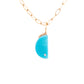 turquoise gold diamond moon charm