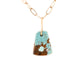 turquoise gold diamond pebble charm
