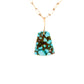 turquoise and diamond gold pebble charm