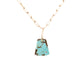 turquoise and diamond gold pebble charm