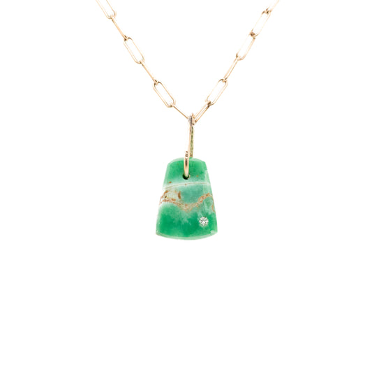 vaisite and diamond gold pebble charm