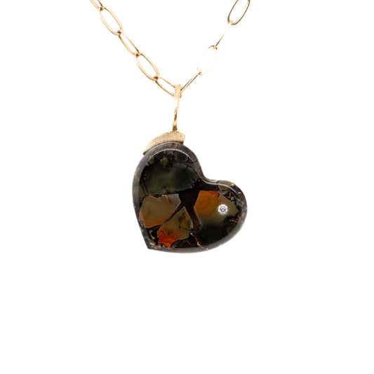 whiskey creek jasper gold diamond heart charm