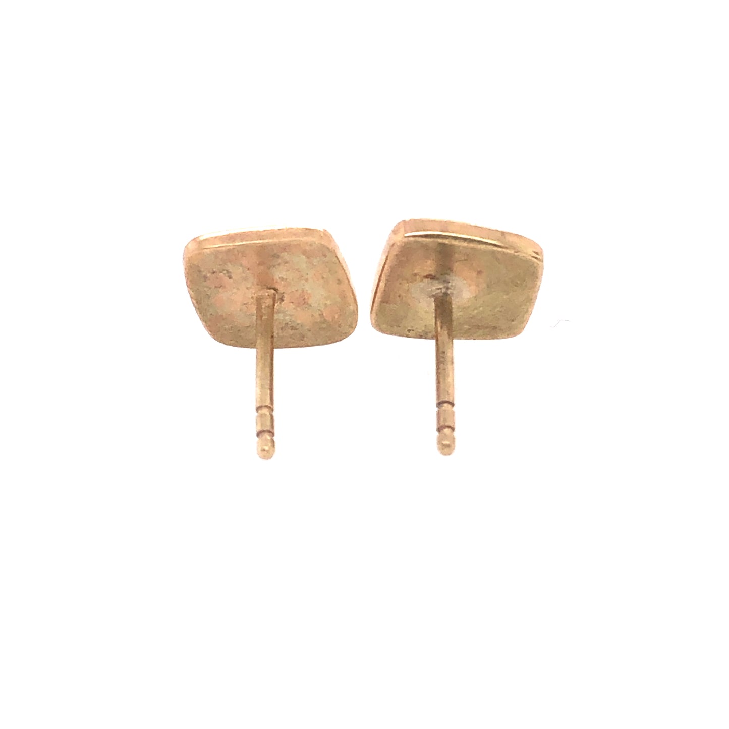 Raw Pink Montana Sapphire Stud Gold Earrings