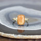 rectangle shaped carnelian stone, 6 diamonds, 14k gold ring