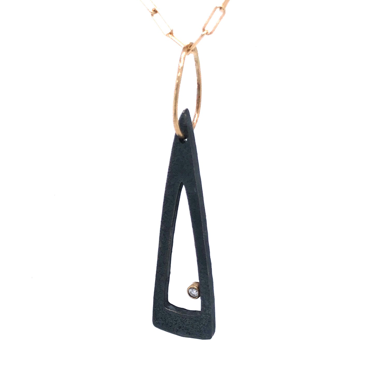 Black and Gold Pendant with Diamond