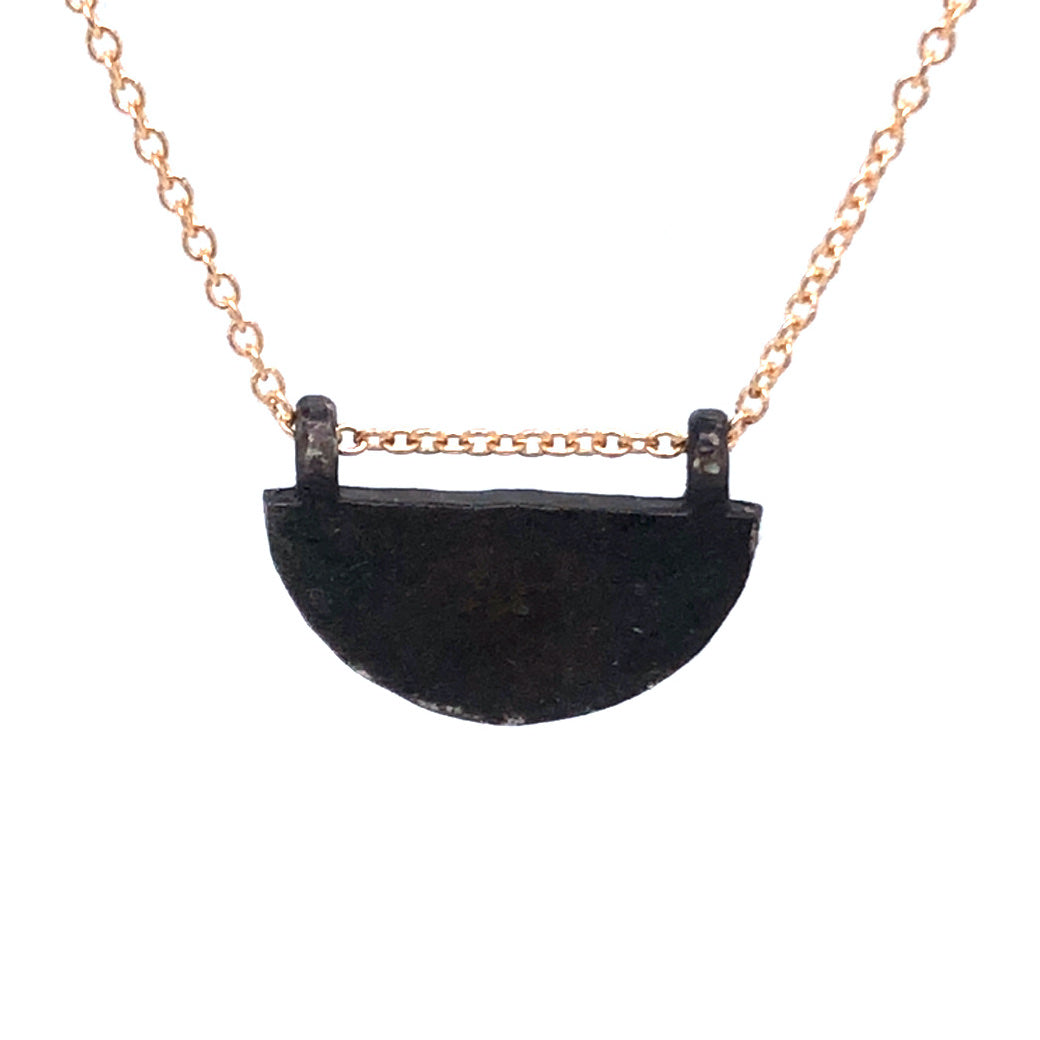 Black and Gold Raw Diamond Necklace, Small