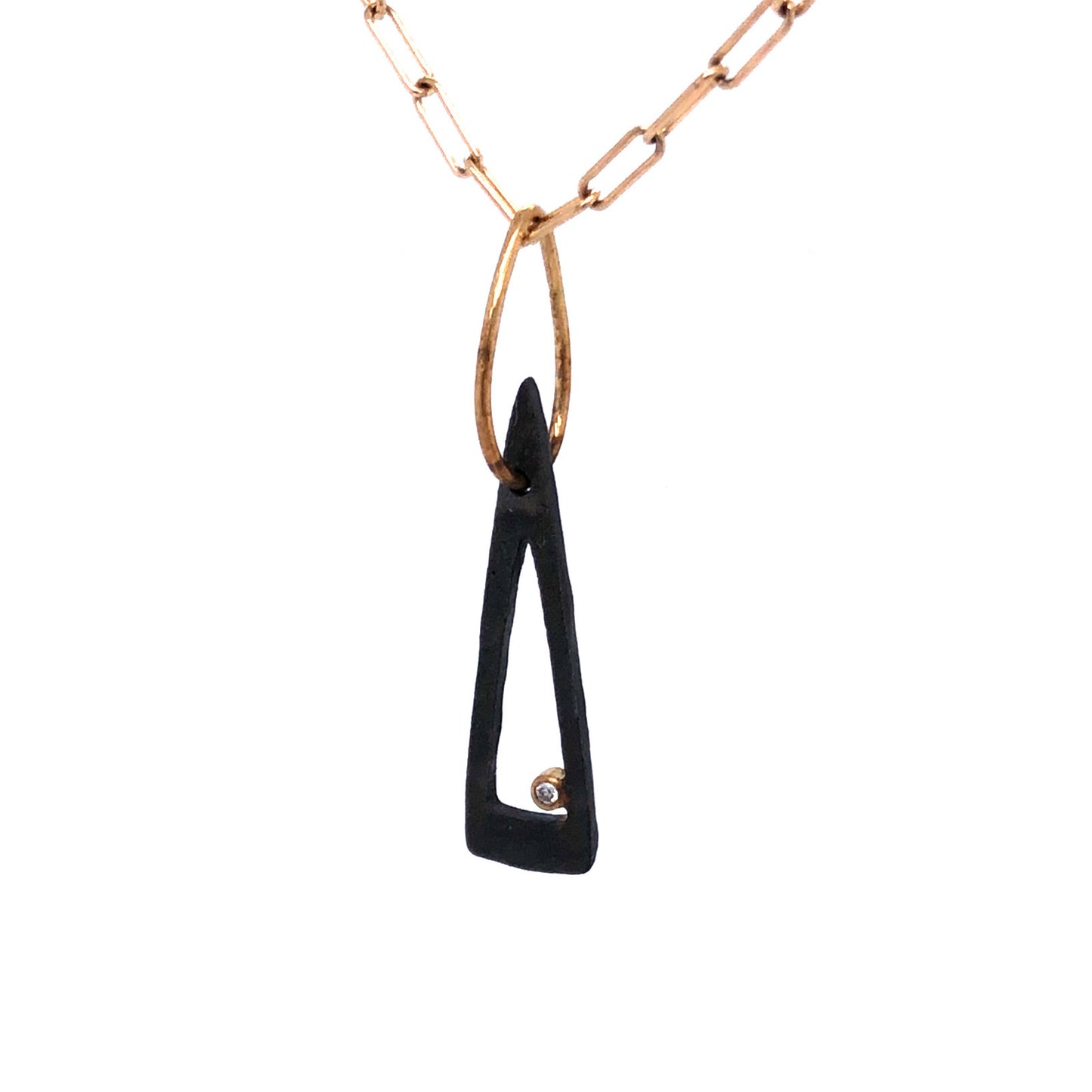 Black and Gold Small Pendant with Diamond