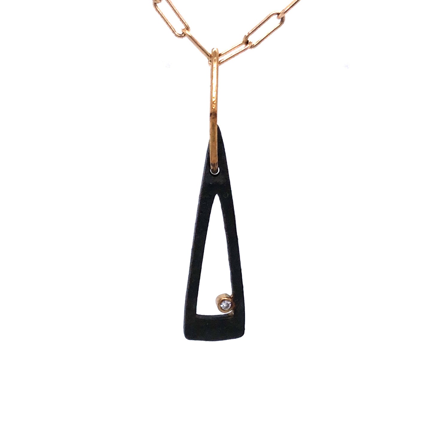 Black and Gold Small Pendant with Diamond