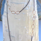 Mixed Metals Gold Pear Link Chain Necklace with Herkimer