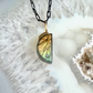 Labradorite and Diamond Gold Moon Pendant