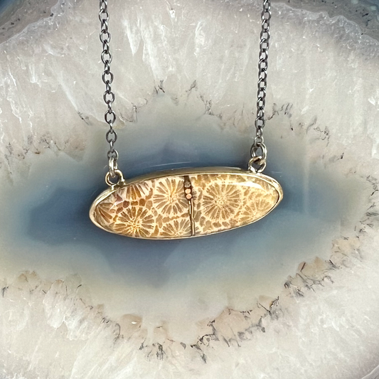 Fossilized Coral Gold Kintsugi Necklace
