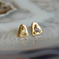 Raw Sea Foam Green Montana Sapphire Gold Stud Earrings