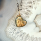 Labradorite and Diamond Gold Heart Pendant