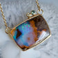 Boulder Opal, Montana Sapphire, Diamond and Gold Necklace