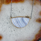Blue Lace Agate, Andalusite, and Diamond Gold Necklace