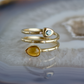 diamond wrap ring citrine sapphire gold