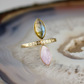double marquise amethyst and labradorite stone gold ring champagne diamonds