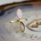 double marquise moonstone and amethyst stone gold ring champagne diamonds