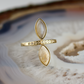 double marquise moonstone and fossilized coral stone gold ring champagne diamonds