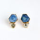 Sapphire and Diamond Slice Gold Stud Earrings